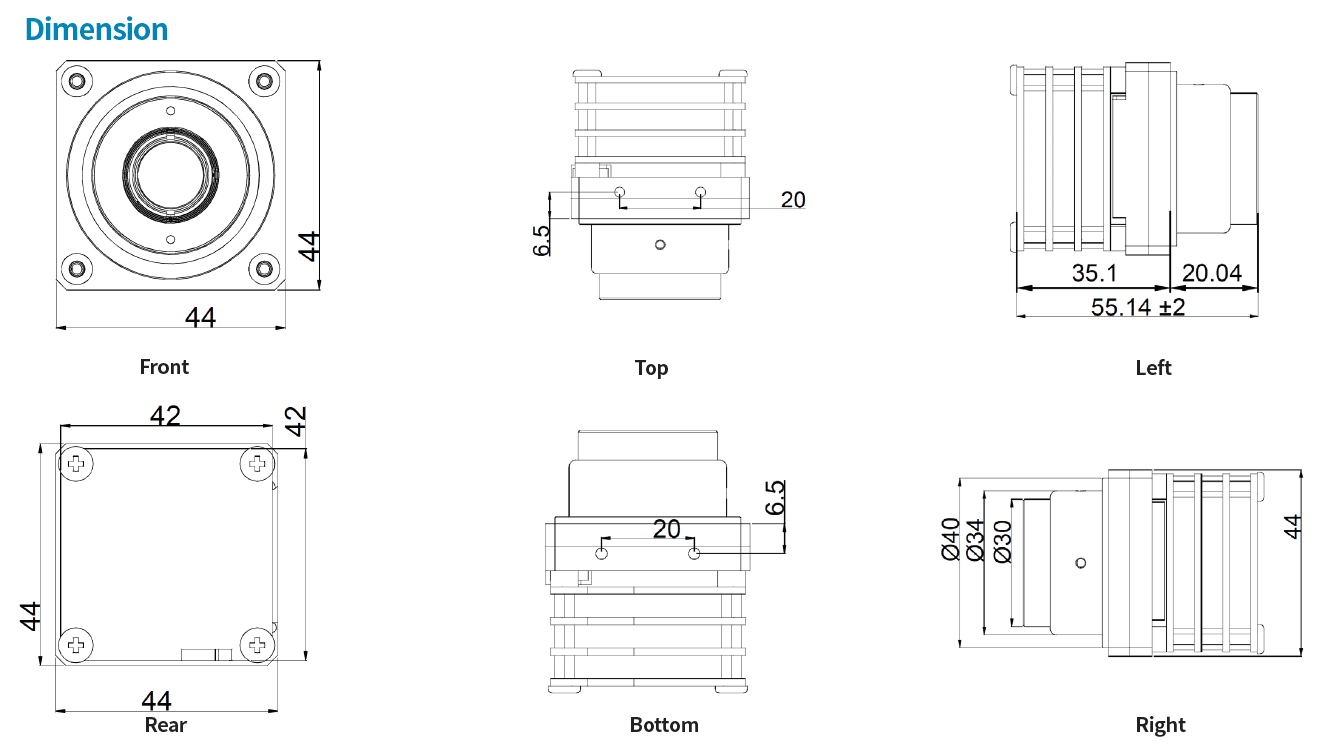 KT&C KLU38-L (KLU38L) LWIR Thermal Block Camera – 384x288, 17μm, CVBS/BT656/LVDS, 9Hz/30Hz Output - Block-Cameras