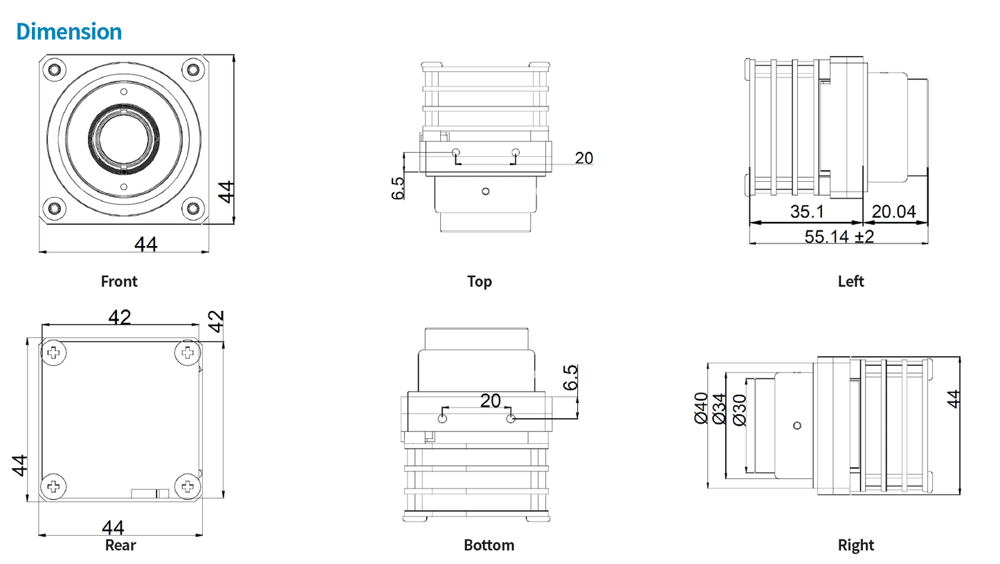 KT&C KLU64-L (KLU64L) LWIR Thermal Block Camera – 640x480, 17μm, CVBS/BT656/LVDS, 9Hz/30Hz Output - Block-Cameras