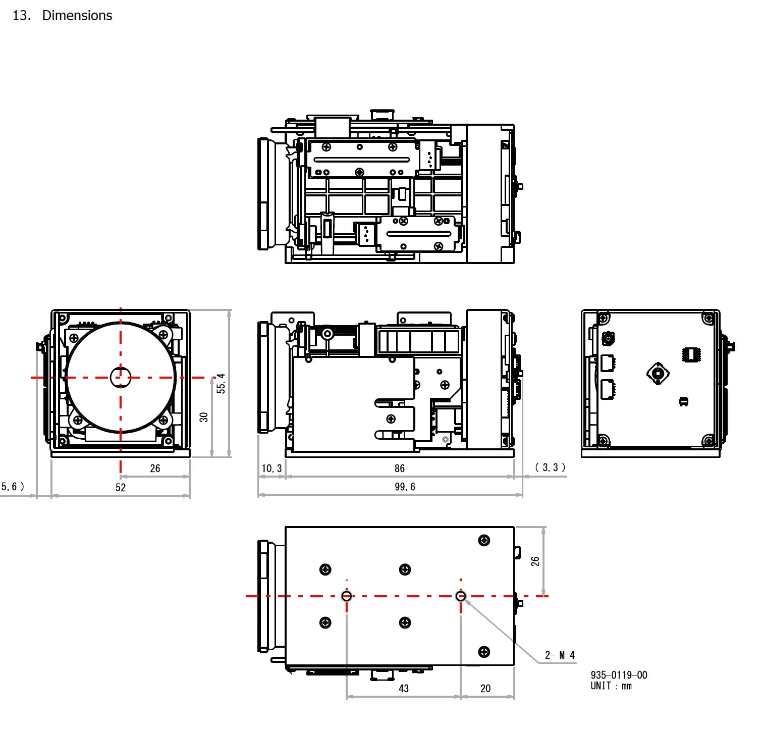 Technical drawing with dimensions of a mechanical component on a white background