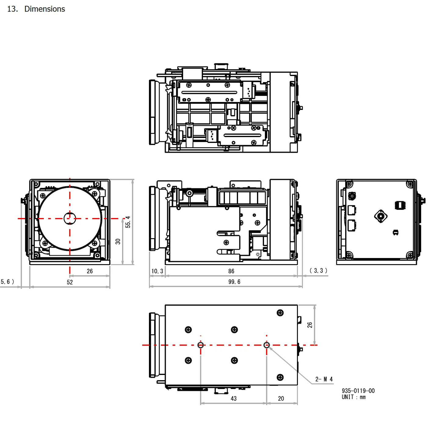 Technical drawing with dimensions of a mechanical component on a white background
