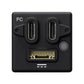 Black as-dt1 with multiple ports on a white background