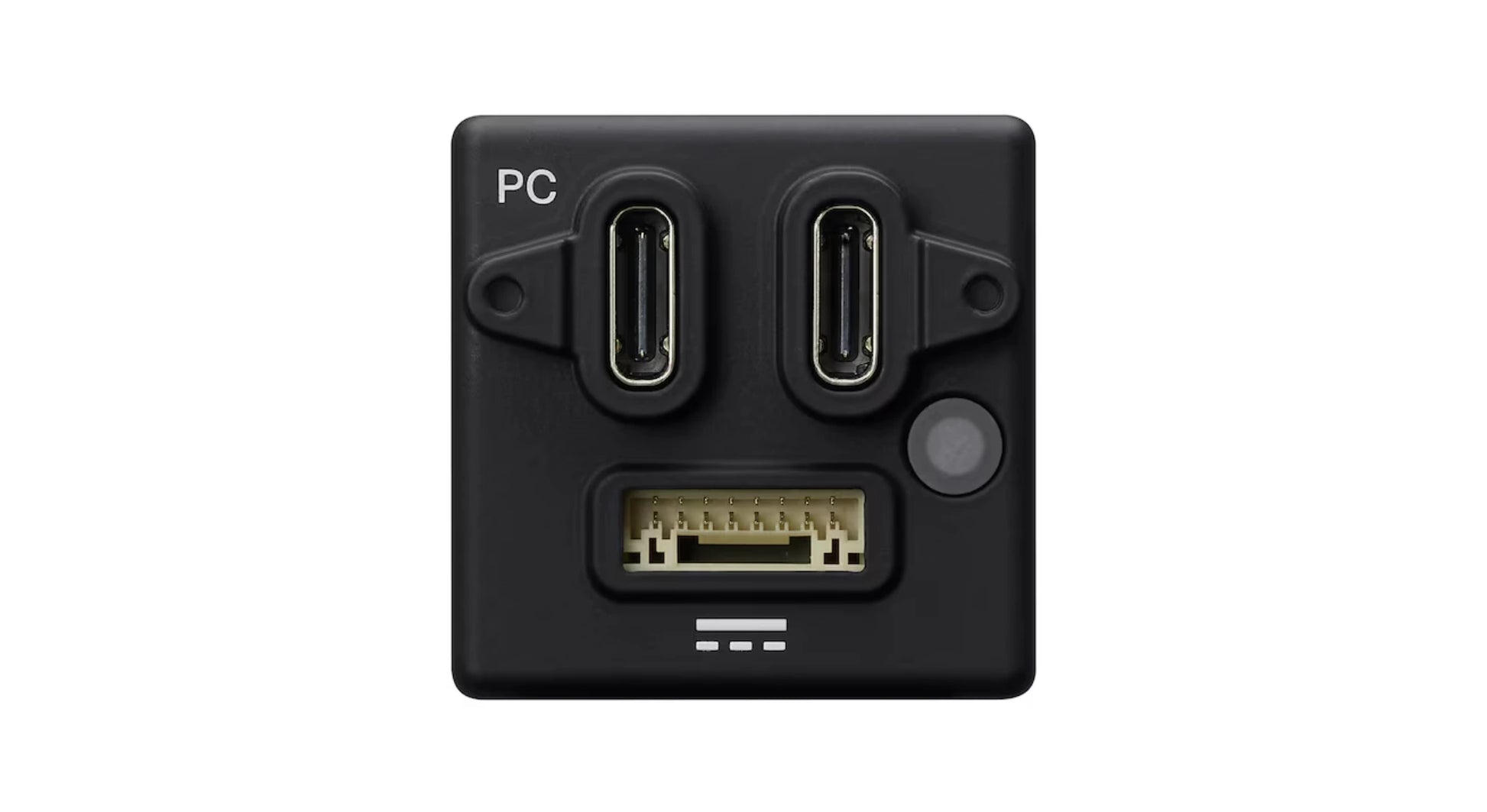 Black as-dt1 with multiple ports on a white background