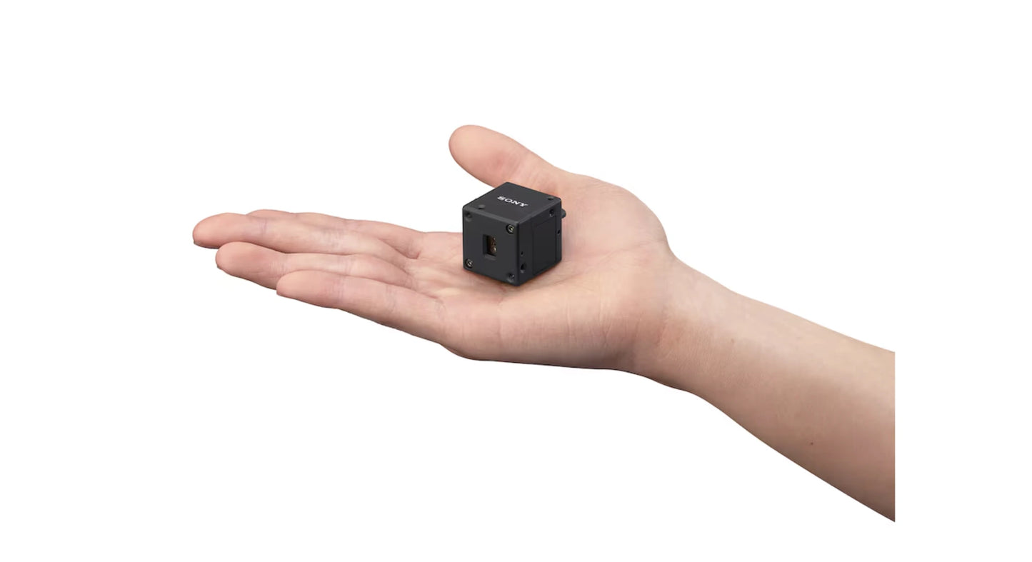 Showing small size device held in palm of hand as-dt1 lidar depth sensor 