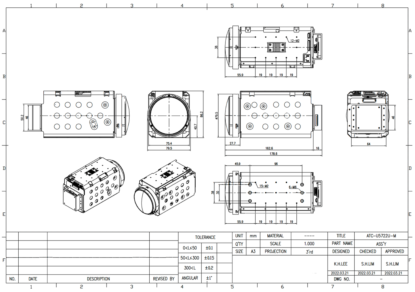 ATC-UZ5722U Technical Dimensions Diagram