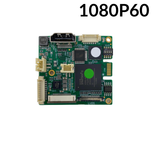 Interface board with '1080P60' text on a white background