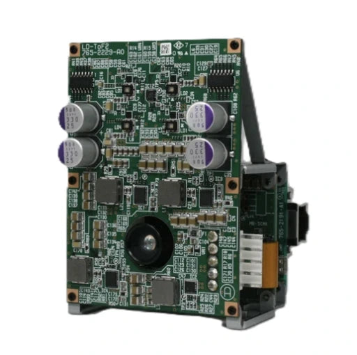 SCM-ToF2 Camera with various components on a white background