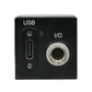 VCC-8U101C back panel with USB and I/O ports on a white background