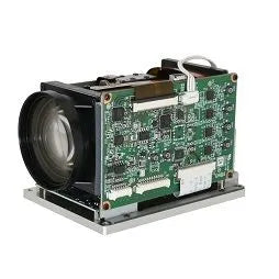 Zoom camera with lens and board on a white background